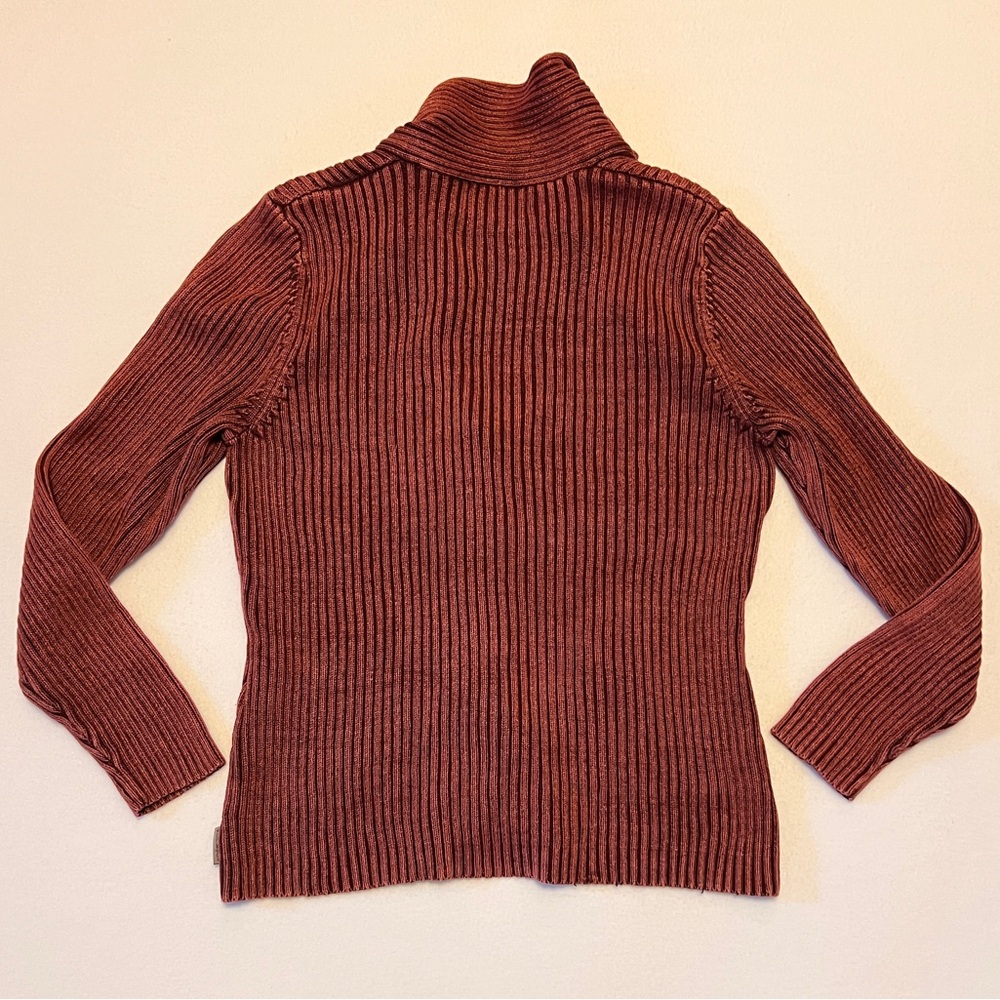 Woolrich women's weathered cabernet ribbed knit button-up cardigan - Picture 8 of 8